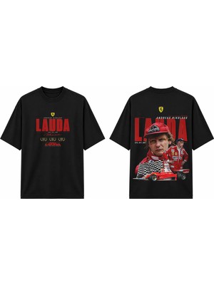 Tomris Dtg Baskı N.lauda Motorsport Koleksiyon Oversize T-Shirt