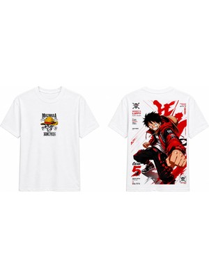 Tomris Dtg Baskı One Piece Monkey D. Luffy Anime Oversize T-Shirt