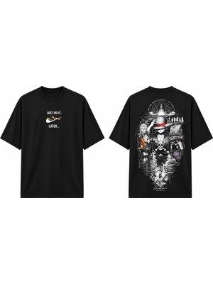 Tomris Dtg Baskı One Piece Monkey D. Luffy P.k Anime Oversize T-Shirt