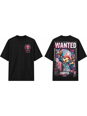 Tomris Dtg Baskı One Piece Chopper Anime Streetwear Oversize T-Shirt