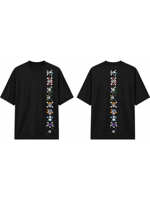 Tomris Dtg Baskı One Piece Jolly Roger Minimal Anime Streetwear Oversize T-Shirt