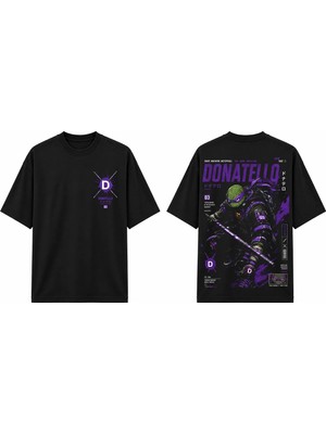 Tomris Dtg Baskı Donatello Ninja Kaplumbağalar Oversize T-Shirt