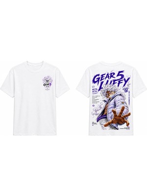 Tomris Dtg Baskı One Piece Monkey D. Luffy Gear 5 Anime Oversize T-Shirt