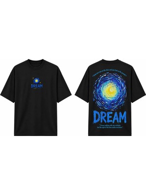 Tomris Dtg Baskı Dream Van Gogh Esintili Oversize T-Shirt