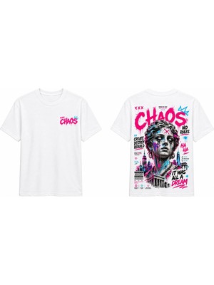 Tomris Dtg Baskı Chaos Heykel Oversize T-Shirt