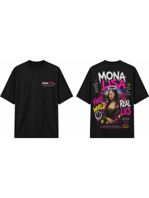 Tomris Dtg Baskı Mona Lisa Oversize T-Shirt