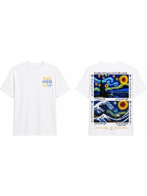 Tomris Dtg Baskı Van Gogh & Hokusai Oversize T-Shirt