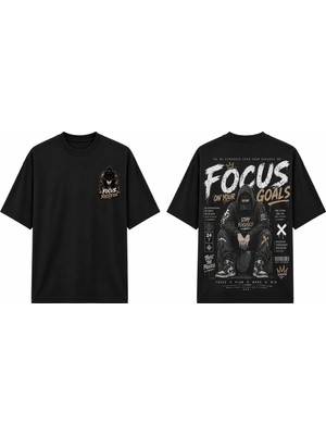 Tomris Dtg Baskı Stay Focused Baskılkı Oversize T-Shirt
