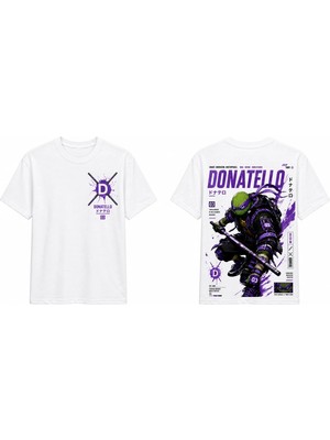 Tomris Dtg Baskı Donatello Ninja Kaplumbağalar Oversize T-Shirt