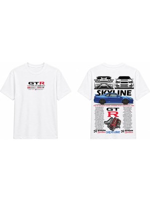 Tomris Dtg Baskı  Gtr R34 Skyline Jdm Oversize T-Shirt