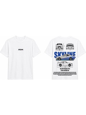 Tomris Dtg Baskı  Gt-R 34  Jdm Oversize T-Shirt