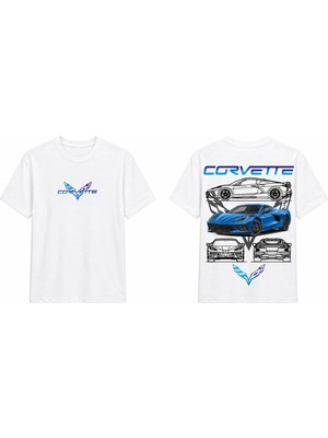 Tomris Dtg Baskı Corvette C8 Supercar Oversize T-Shirt