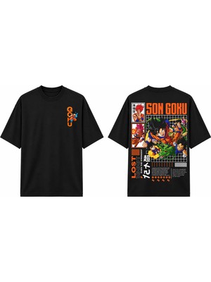 Tomris Dtg Baskı Dragon Ball Son Goku Anime Oversize T-Shirt