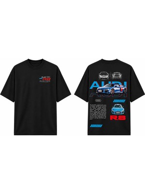 Tomris Dtg Baskı  R8 Quattro Supercar Oversize T-Shirt