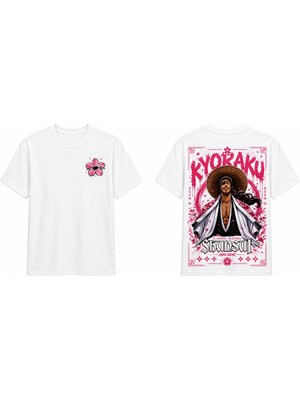 Tomris Dtg Baskı Bleach Kyoraku Shunsui Anime Oversize T-Shirt