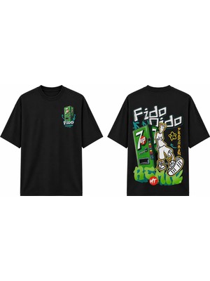 Tomris Dtg Baskı Fido Freshman Graffiti Oversize T-Shirt