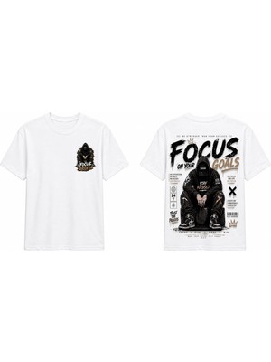 Tomris Dtg Baskı Stay Focused Baskılkı Oversize T-Shirt