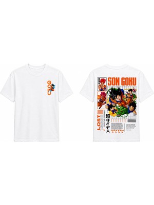Tomris Dtg Baskı Dragon Ball Son Goku Anime Oversize T-Shirt