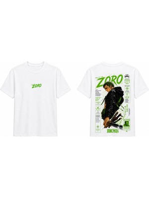 Tomris Dtg Baskı One Piece Roronoa Zoro Anime Oversize T-Shirt