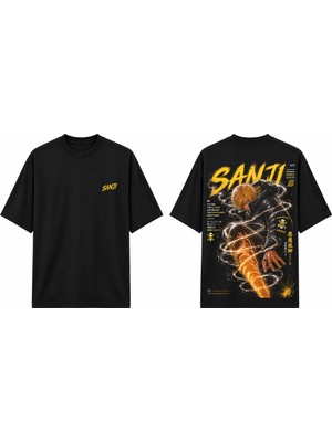 Tomris Dtg Baskı One Piece Vinsmoke Sanji Anime Oversize T-Shirt