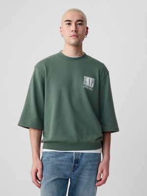 Gap Erkek Yeşil Gap Logo Oversize Sweatshirt