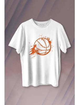  Basketball Vintage Grunge Retro Basket Topu Baskılı Tişört Unisex T-Shirt
