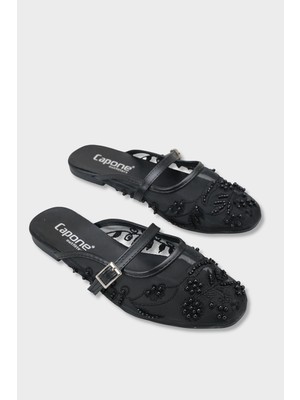 Capone Outfitters Avie Dantelli Fileli Nakışlı Kadın Babet Terlik