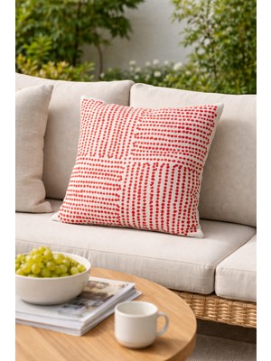 Megi Concept Dijital Baskılı Nokta Desenli Fermuarlı Dekoratif Kırlent Kılıfı- 43*43 Cm- 1 Adet