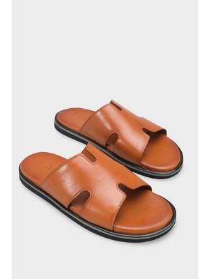Capone Outfitters Wendell Geniş Bantlı Hakiki Deri Erkek Terlik