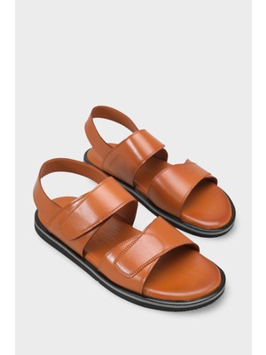 Capone Outfitters Wilfrid Cırt Cırtlı Çift Bantlı Açık Burunlu Erkek Sandalet