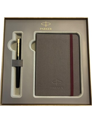Parker Hediye Seti Gt Parlak Siyah Roller Kalem + Defter