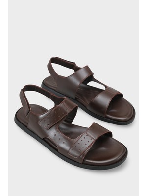 Capone Outfitters Alphonso Çift Bantlı Açık Burunlu Günlük Hakiki Deri Erkek Sandalet