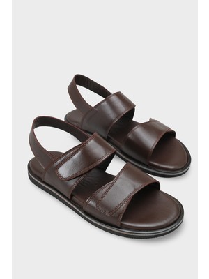 Capone Outfitters Wilfrid Cırt Cırtlı Çift Bantlı Açık Burunlu Erkek Sandalet