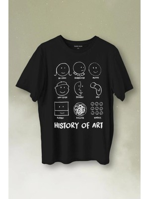  History Of Art Monet Dali Da Vinci Baskılı Tişört Unisex T-Shirt
