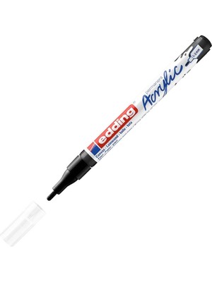  edding markör kalem akrilik ınce uçlu siyah 901 (10 lu paket)