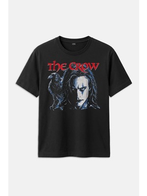  Vintage Movie The Crow Eric Draven Gotik Sinema Karga Baskılı Siyah Regular Fit Unisex Tişört