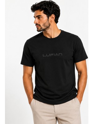 Lufian Erkek Baskılı Bisiklet Yaka Premium Basic Günlük Tişört