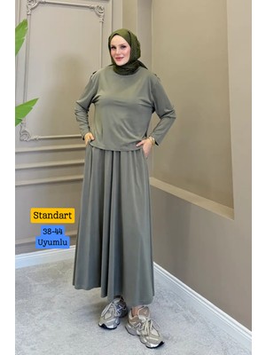Balenbi Kadın Modal Kumaş Rahat Kalıp Lastikli Bel Etekli Tesettür Takım 1221 - Premium Seri