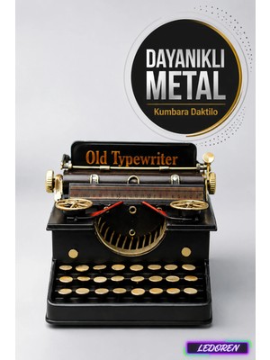 L'edoren Dekoratif Metal Daktilo Nostaljik Hediyelik Masa Üstü Aksesuar C0318