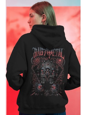 Sevbano Babymetal Rock Metal Müzik Grubu Sırt Baskılı Unisex Oversize Premium Hoodie