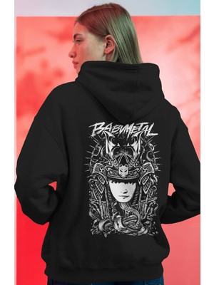 Sevbano Babymetal Rock Metal Müzik Grubu Sırt Baskılı Unisex Oversize Premium Hoodie