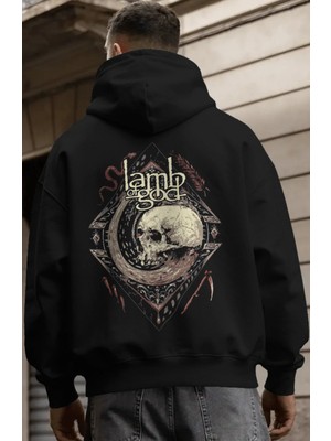 Sevbano Lamb Of God Rock Metal Müzik Grubu Sırt Baskılı Unisex Oversize Premium Hoodie