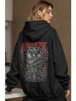 Sevbano Babymetal Rock Metal Müzik Grubu Sırt Baskılı Unisex Oversize Premium Hoodie