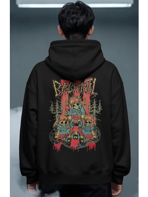 Sevbano Baby Metal Rock Metal Müzik Grubu Sırt Baskılı Unisex Oversize Premium Hoodie