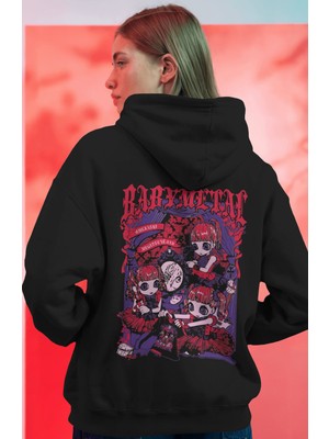 Sevbano Baby Metal Rock Metal Müzik Grubu Sırt Baskılı Unisex Oversize Premium Hoodie