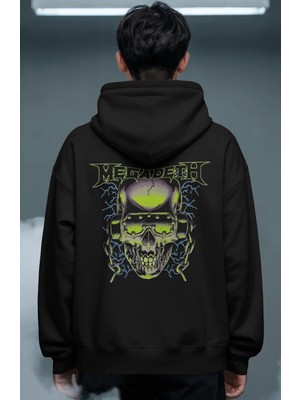 Sevbano Megadeth Rock Metal Müzik Grubu Sırt Baskılı Unisex Oversize Premium Hoodie