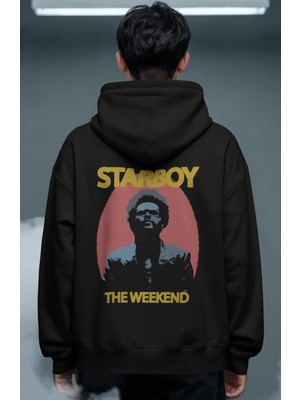 Sevbano Starboy The Weeknd Rapper Şarkıcı Sırt Baskılı Unisex Oversize Premium Hoodie