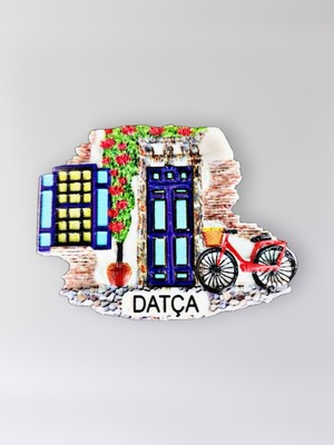 Mundy Datça Polyester Kabartmalı Magnet 7 x 5,5 cm Dekoratif Hediyelik Buzdolabı Süsü (KOD:1483)