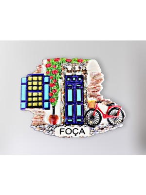 Mundy Foça Polyester Kabartmalı Magnet 7 x 5,5 cm Dekoratif Hediyelik Buzdolabı Süsü (KOD:1479)