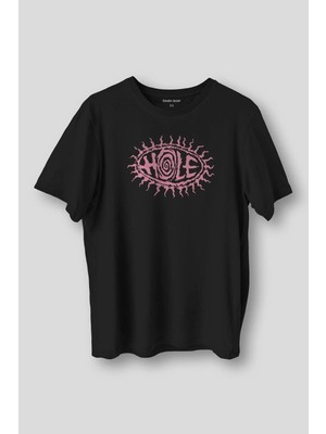  Hole Nirvana Kurt Cobain Tişört Grunge Rock Punk Baskılı Siyah Unisex T-Shirt